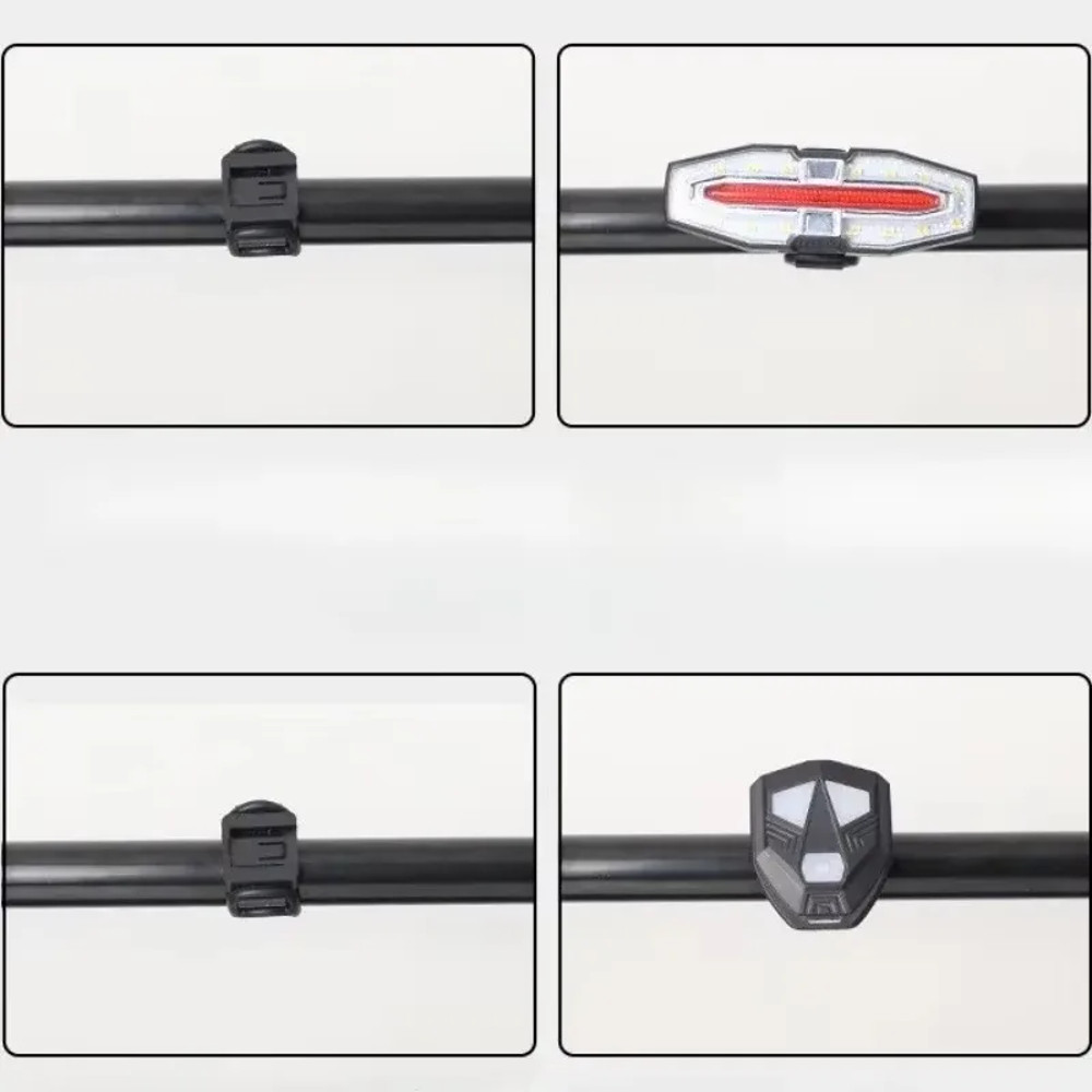 Wireless Rechargeable Bike Tail Light with Turn Signals & Brake Warning, Remote Controlled Cycling Back Light for Night