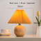 Decorative Vintage Pleated Table Lamp Ceramic Base With LED E27 Tricolor Bulb Night Light For Bedr 17
