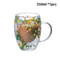 Heat Resistant Double Wall Glass Coffee Cup With Handle Insulated Tea Espresso Milk Mug Elegant Cle