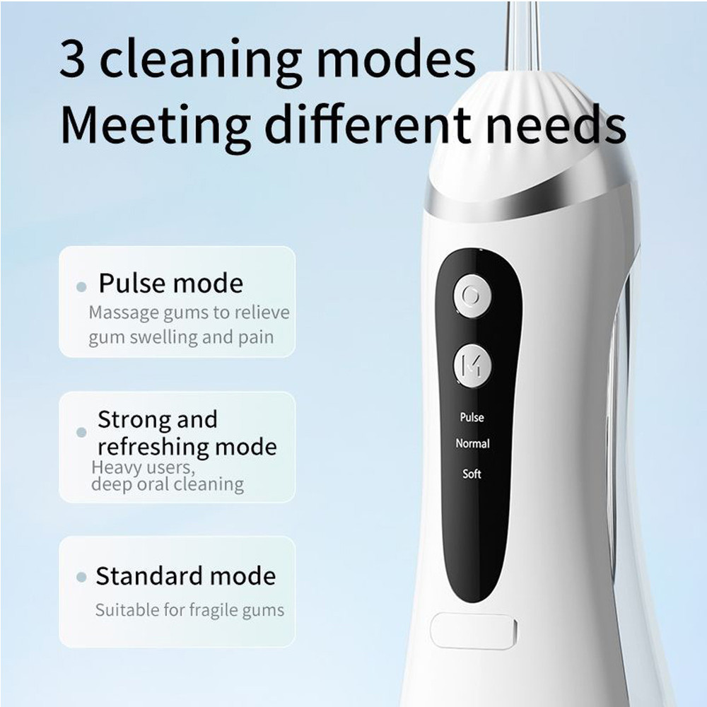 Portable Dental Water Flosser, Waterproof Oral Irrigator with Cleaning Modes, Rechargeable Jet Floss for Teeth Whitening