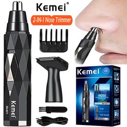 nose hair trimmer men rechargeable ear cleaner & eyebrow shaper, portable electric beard facial hair removal machine