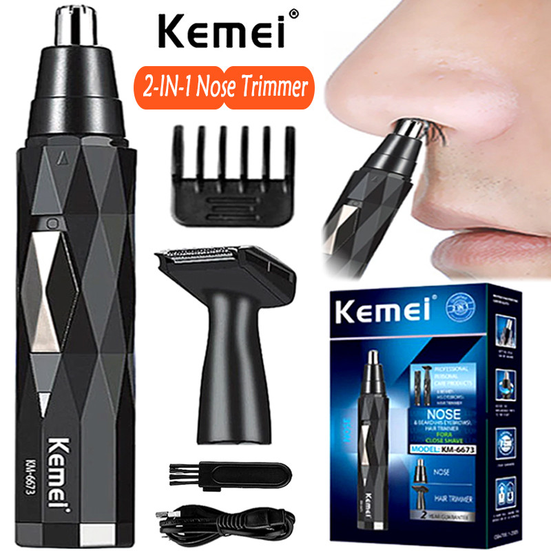Nose Hair Trimmer Men Rechargeable Ear Cleaner & Eyebrow Shaper, Portable Electric Beard Facial Hair Removal Machine