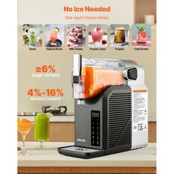 succebuy slushie machine no ice needed, frozen margarita machine with self-cleaning, home frappe & milkshake maker