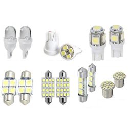 led interior bundle, white t10 & map, dome, plate lights, easy install car upgrade kit