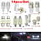 LED Interior Bundle, White T10 & Map, Dome, Plate Lights, Easy Install Car Upgrade Kit