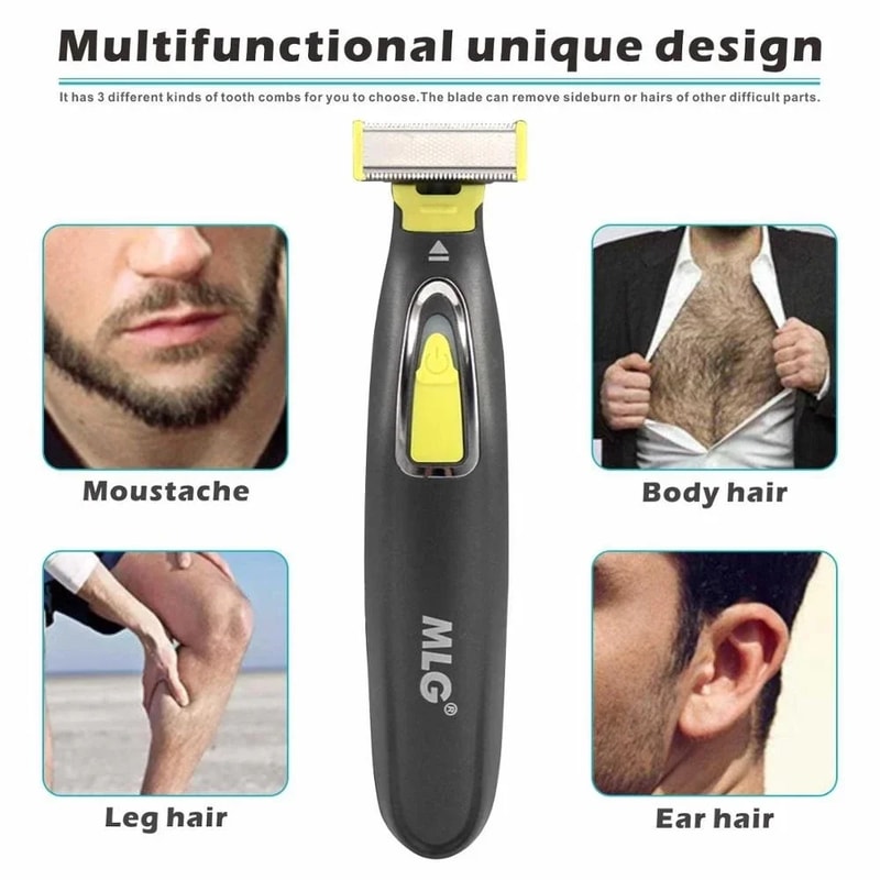Cordless Electric Shaver for Men Beard Trimmer & Razor, USB Rechargeable Hair Clipper for Face Body Grooming