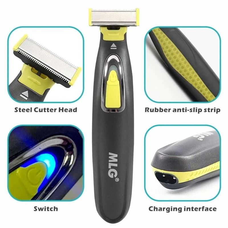 Cordless Electric Shaver for Men Beard Trimmer & Razor, USB Rechargeable Hair Clipper for Face Body Grooming