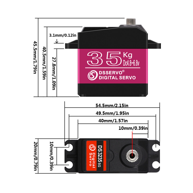 High Torque Waterproof Digital Servo, Metal Gear for RC Baja, 1/8 & 1/10 Scale