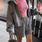 Two-Piece Casual Tracksuit for Women, Oversize Cotton Pink Top and Shorts Set, Spring Women's Summer Suit with Shorts