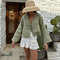 Loose Laceup Bow Shirt, Elegent v Neck Long Flare Sleeve Top for Women, Simple Spring Summer Style