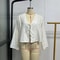 Loose Laceup Bow Shirt, Elegent v Neck Long Flare Sleeve Top for Women, Simple Spring Summer Style