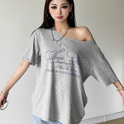 nibber letter print casual relax t-shirt for women, hot new fashionable summer street style top, versatile trendy tee