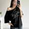 Nibber Letter Print Casual Relax T-Shirt for Women, Hot New Fashionable Summer Street Style Top, Versatile Trendy Tee