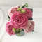 Artificial Peony Flower Bouquet Rose Pink Silk with 5 Large Heads & 4 Buds, Realistic Fake Flowers for Home Decor