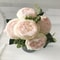 Artificial Peony Flower Bouquet Rose Pink Silk with 5 Large Heads & 4 Buds, Realistic Fake Flowers for Home Decor