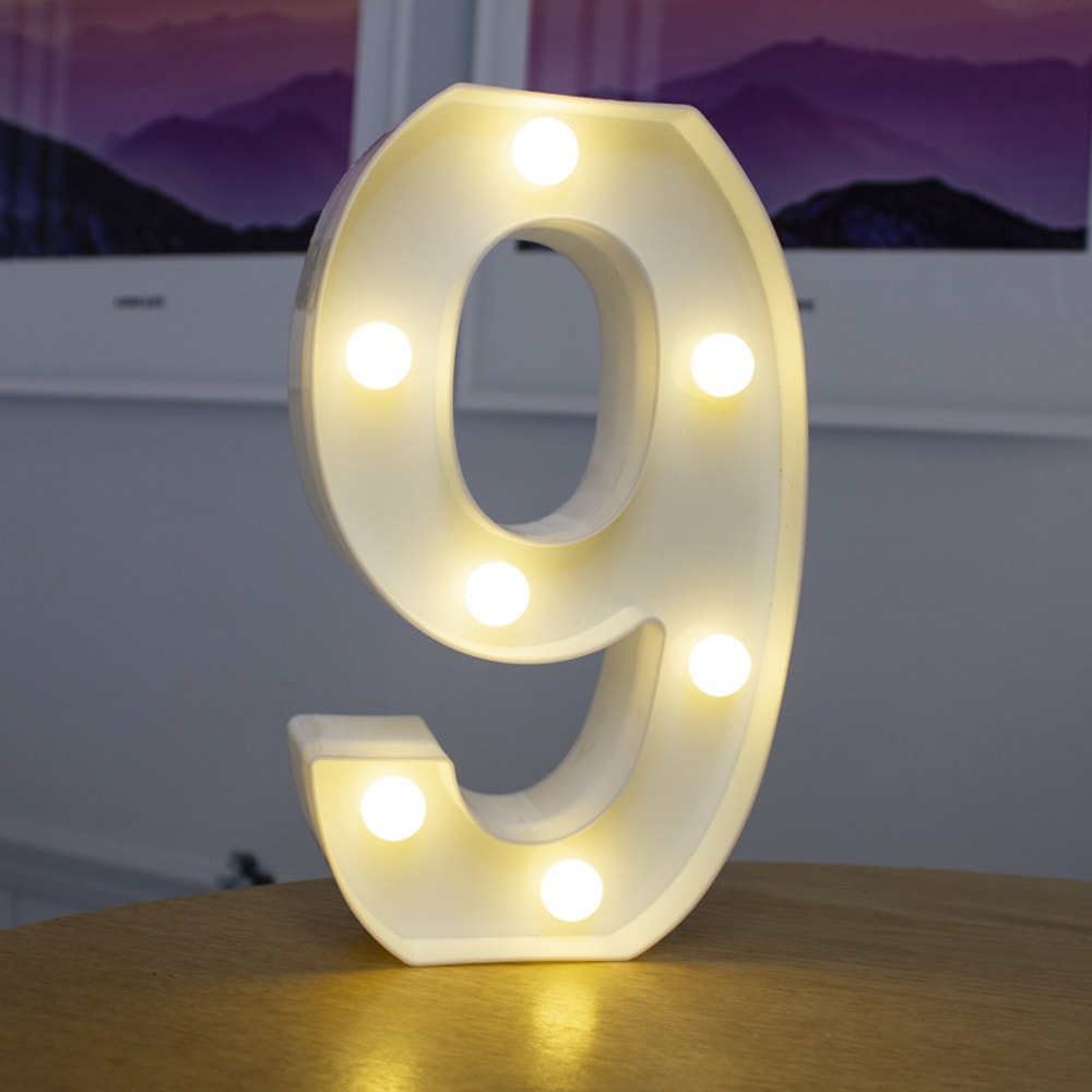 Battery Powered Alphabet Letter LED Lights, Luminous Warm Night Number Lamp for Home Decor, Christmas, Wedding, Birthday
