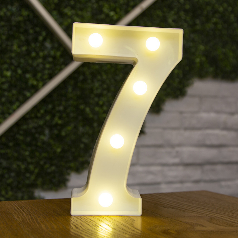Battery Powered Alphabet Letter LED Lights, Luminous Warm Night Number Lamp for Home Decor, Christmas, Wedding, Birthday