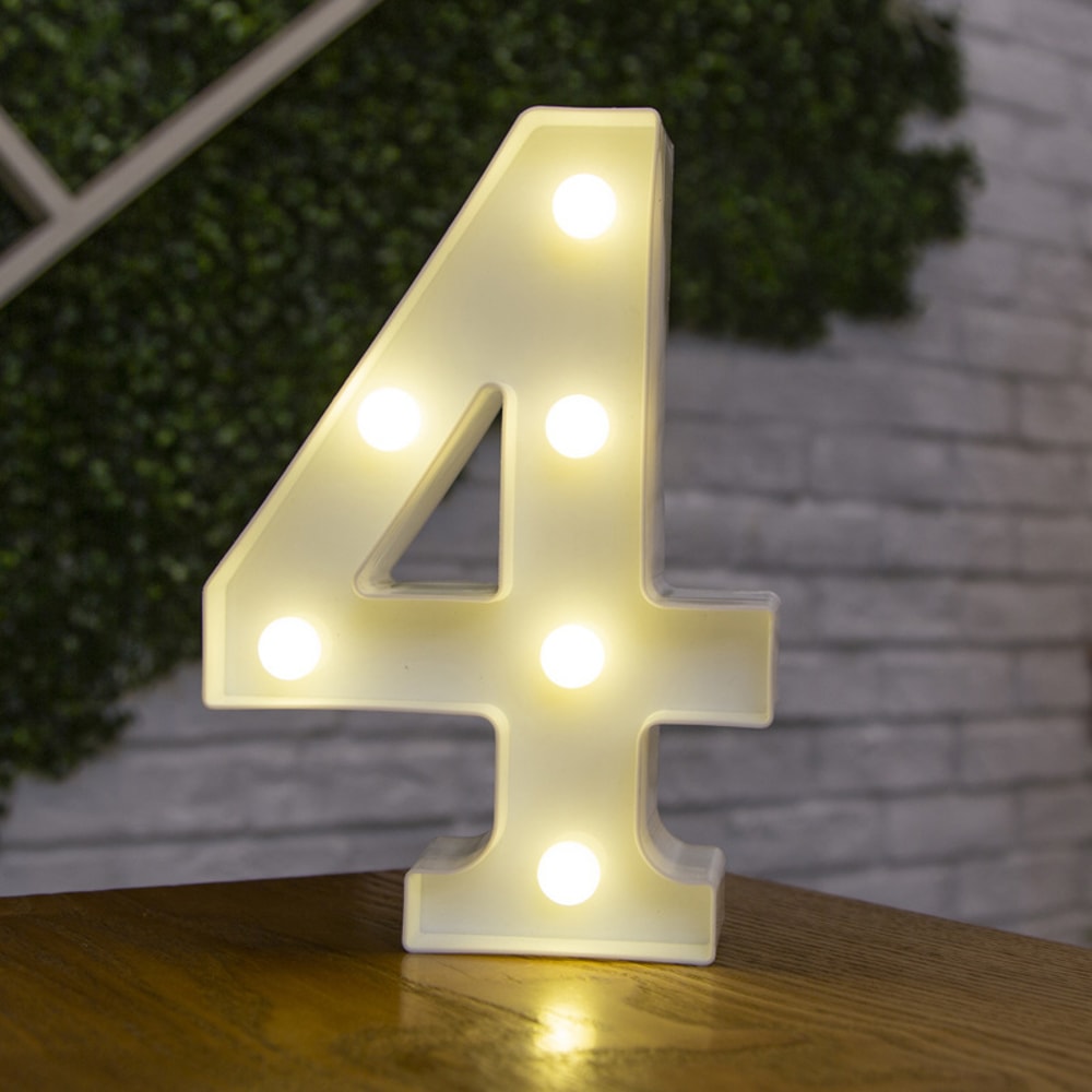 Battery Powered Alphabet Letter LED Lights, Luminous Warm Night Number Lamp for Home Decor, Christmas, Wedding, Birthday