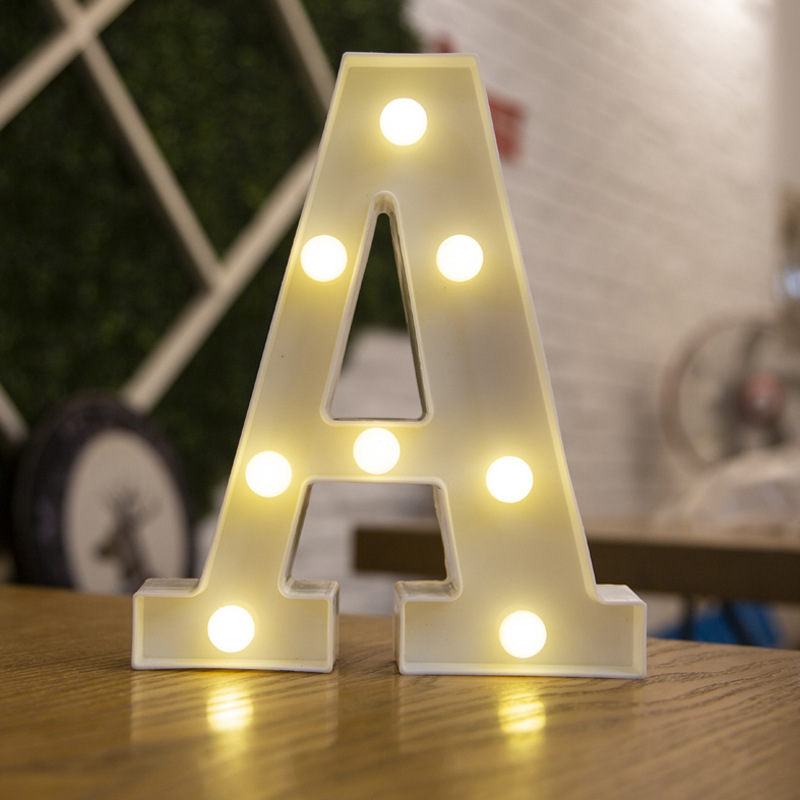 Battery Powered Alphabet Letter LED Lights, Luminous Warm Night Number Lamp for Home Decor, Christmas, Wedding, Birthday