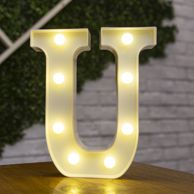 Battery Powered Alphabet Letter LED Lights, Luminous Warm Night Number Lamp for Home Decor, Christmas, Wedding, Birthday