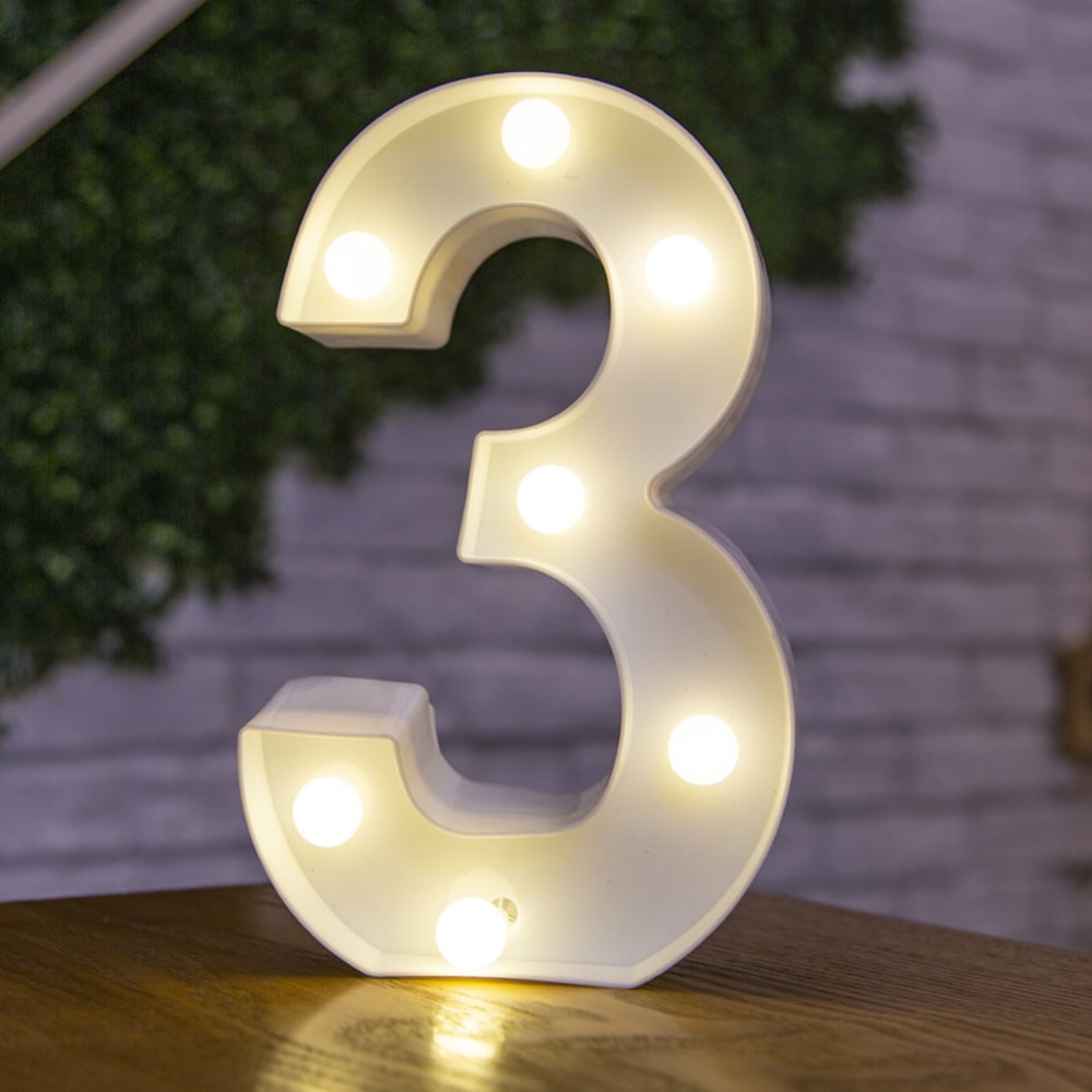 Battery Powered Alphabet Letter LED Lights, Luminous Warm Night Number Lamp for Home Decor, Christmas, Wedding, Birthday