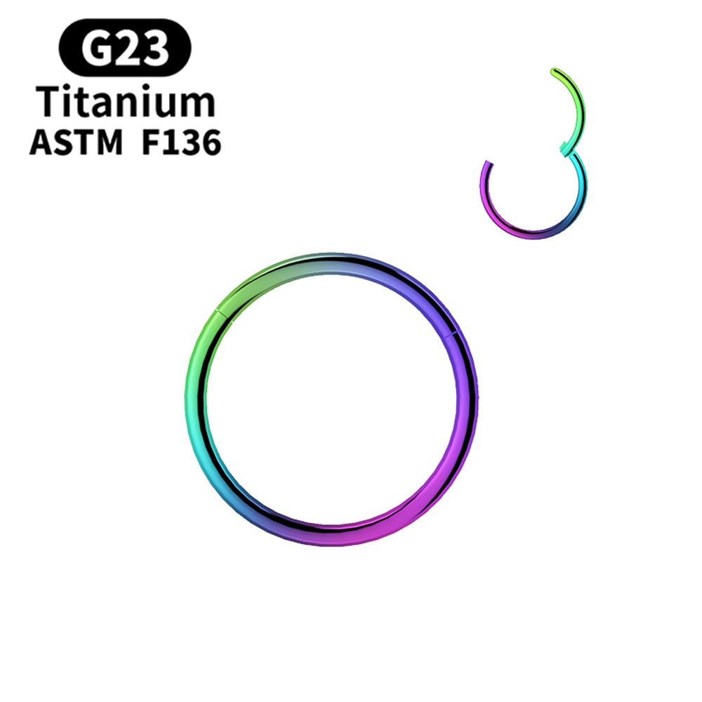 G23 Titanium Cartilage Nose Rings Hoop for Men Women, Mixed Color Segment Lip Ear Body Piercing Jewelry Clip Set