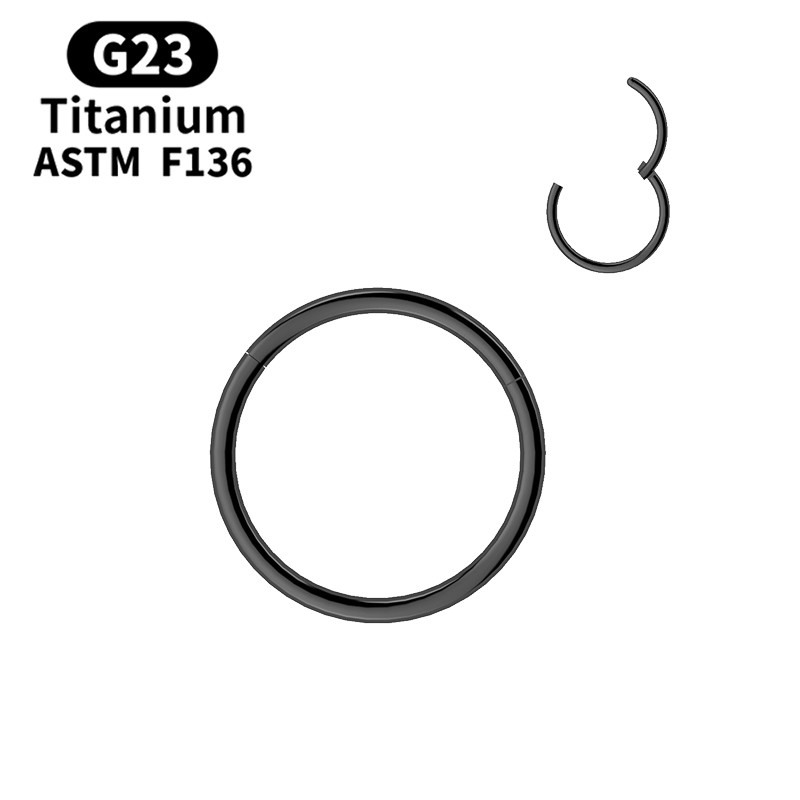 G23 Titanium Cartilage Nose Rings Hoop for Men Women, Mixed Color Segment Lip Ear Body Piercing Jewelry Clip Set