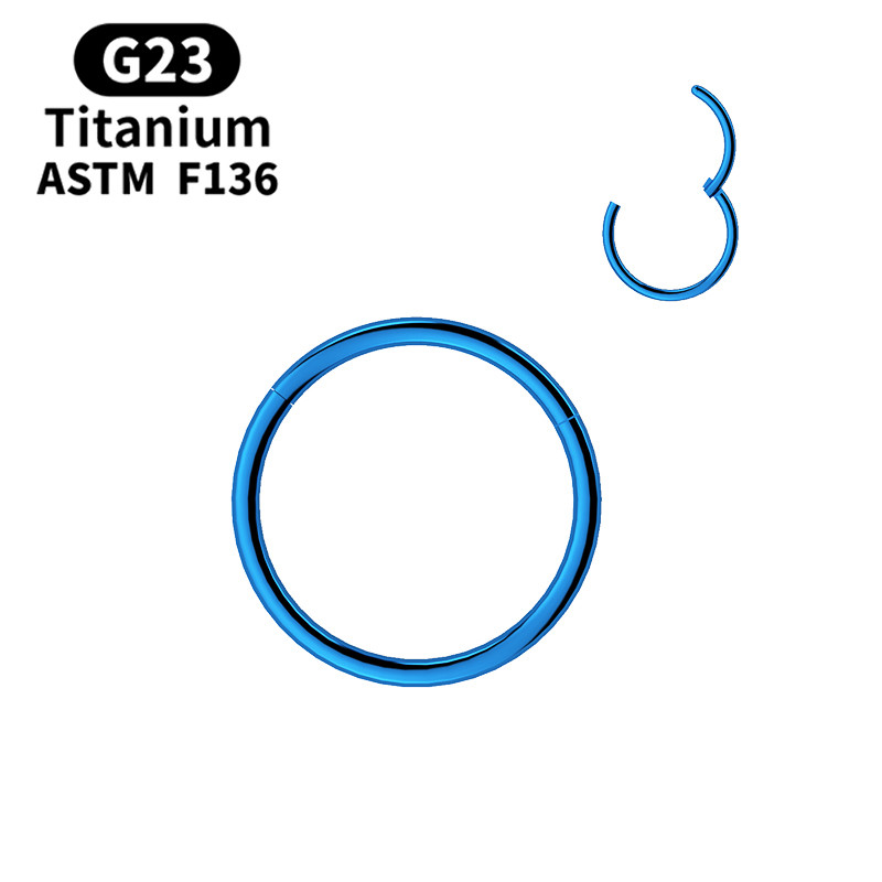 G23 Titanium Cartilage Nose Rings Hoop for Men Women, Mixed Color Segment Lip Ear Body Piercing Jewelry Clip Set