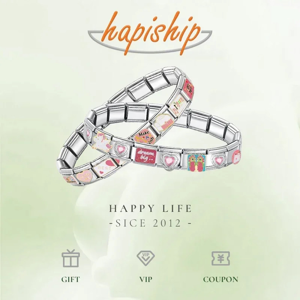 Fashion Hapiship Women Wide Italian Elastic Charm Bracelet, Stainless Steel Bangle Jewelry for Stylish Everyday Wear