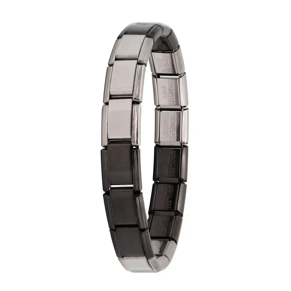 Fashion Hapiship Women Wide Italian Elastic Charm Bracelet, Stainless Steel Bangle Jewelry for Stylish Everyday Wear
