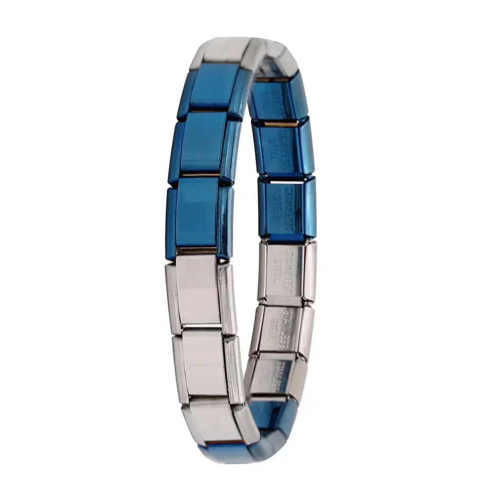Fashion Hapiship Women Wide Italian Elastic Charm Bracelet, Stainless Steel Bangle Jewelry for Stylish Everyday Wear
