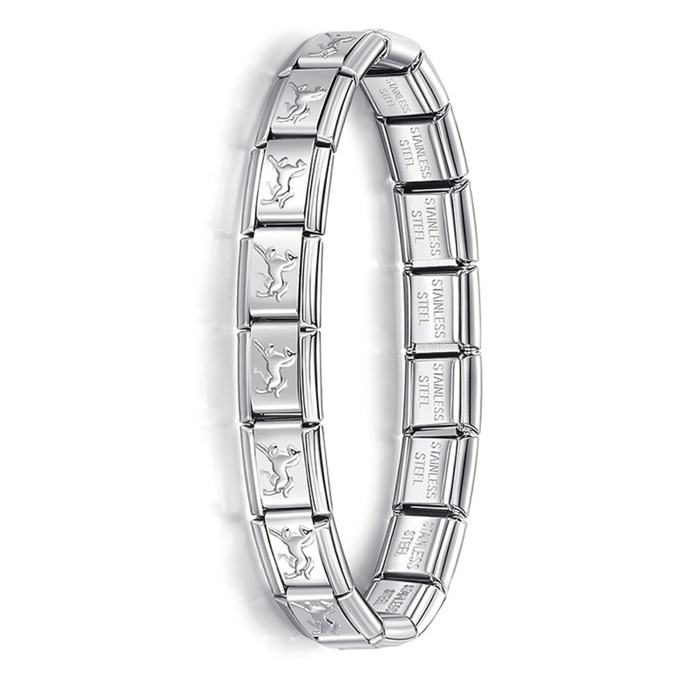 Fashion Hapiship Women Wide Italian Elastic Charm Bracelet, Stainless Steel Bangle Jewelry for Stylish Everyday Wear