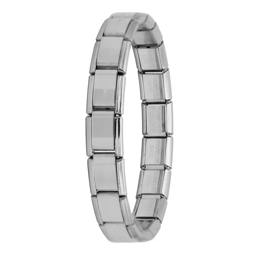 Fashion Hapiship Women Wide Italian Elastic Charm Bracelet, Stainless Steel Bangle Jewelry for Stylish Everyday Wear