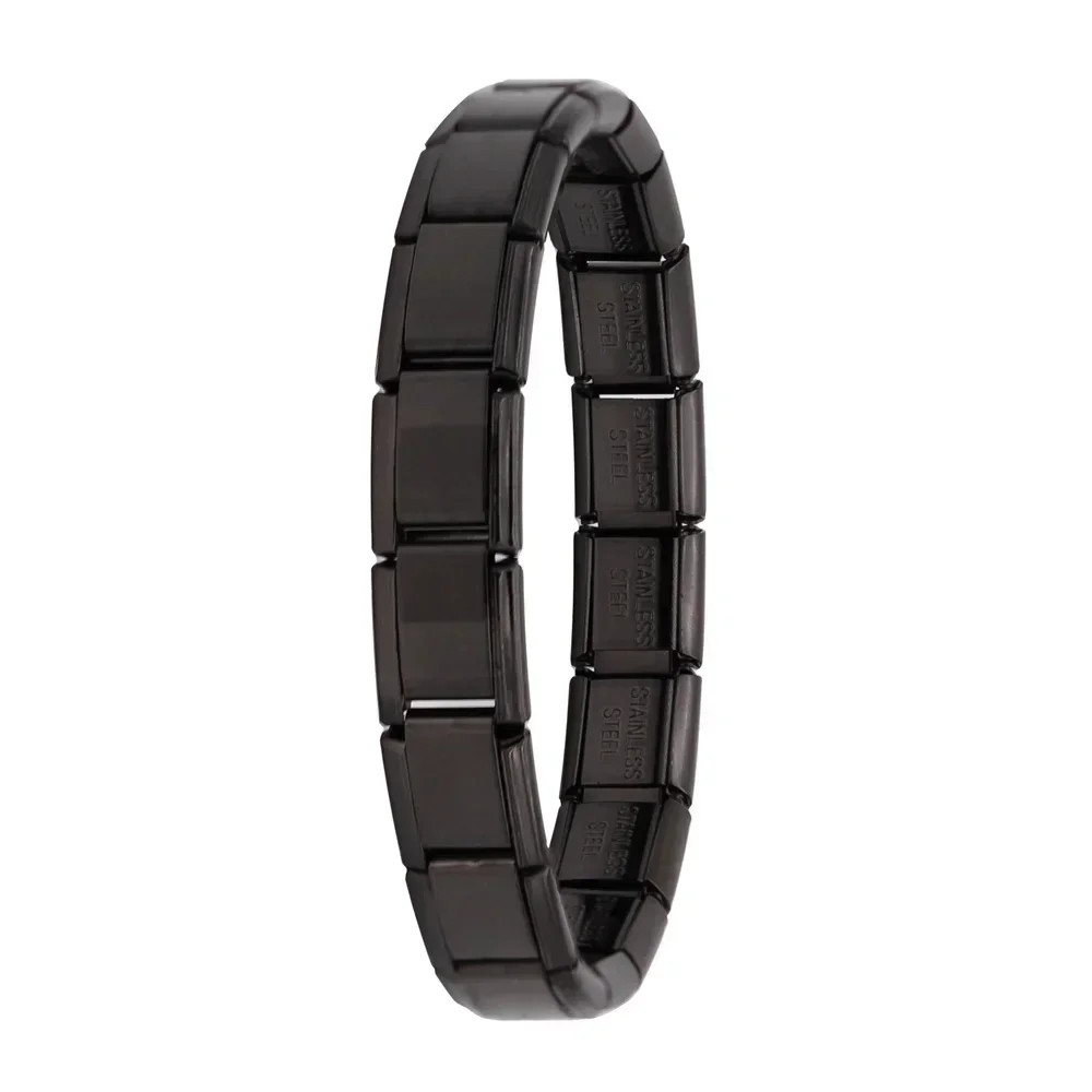Fashion Hapiship Women Wide Italian Elastic Charm Bracelet, Stainless Steel Bangle Jewelry for Stylish Everyday Wear