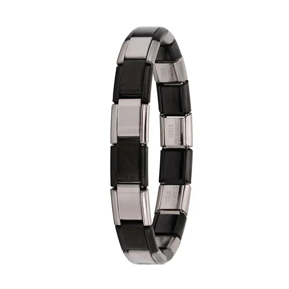 Fashion Hapiship Women Wide Italian Elastic Charm Bracelet, Stainless Steel Bangle Jewelry for Stylish Everyday Wear