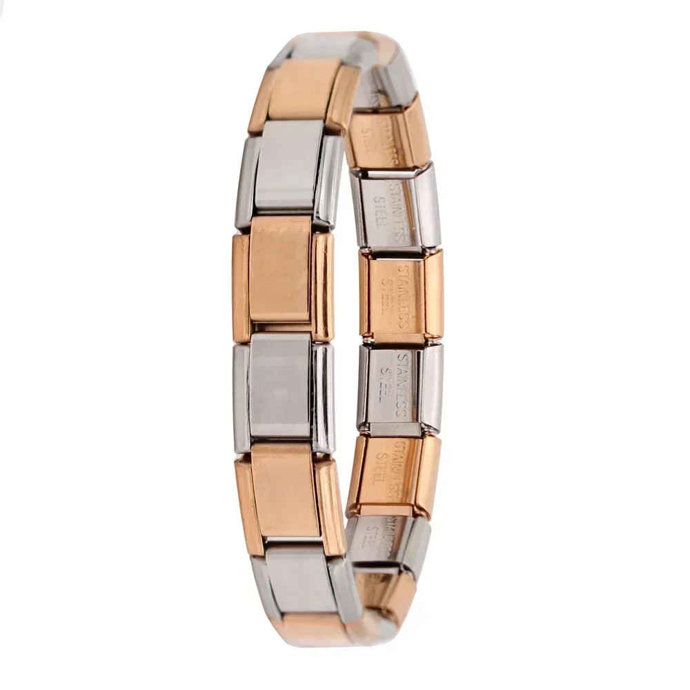 Fashion Hapiship Women Wide Italian Elastic Charm Bracelet, Stainless Steel Bangle Jewelry for Stylish Everyday Wear