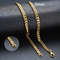 Basic Punk Cuban Chain Necklace for Men Women, Vintage Gold Solid Metal Curb Link Choker, Stainless Steel Jewelry