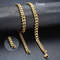 Basic Punk Cuban Chain Necklace for Men Women, Vintage Gold Solid Metal Curb Link Choker, Stainless Steel Jewelry