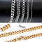 Basic Punk Cuban Chain Necklace for Men Women, Vintage Gold Solid Metal Curb Link Choker, Stainless Steel Jewelry