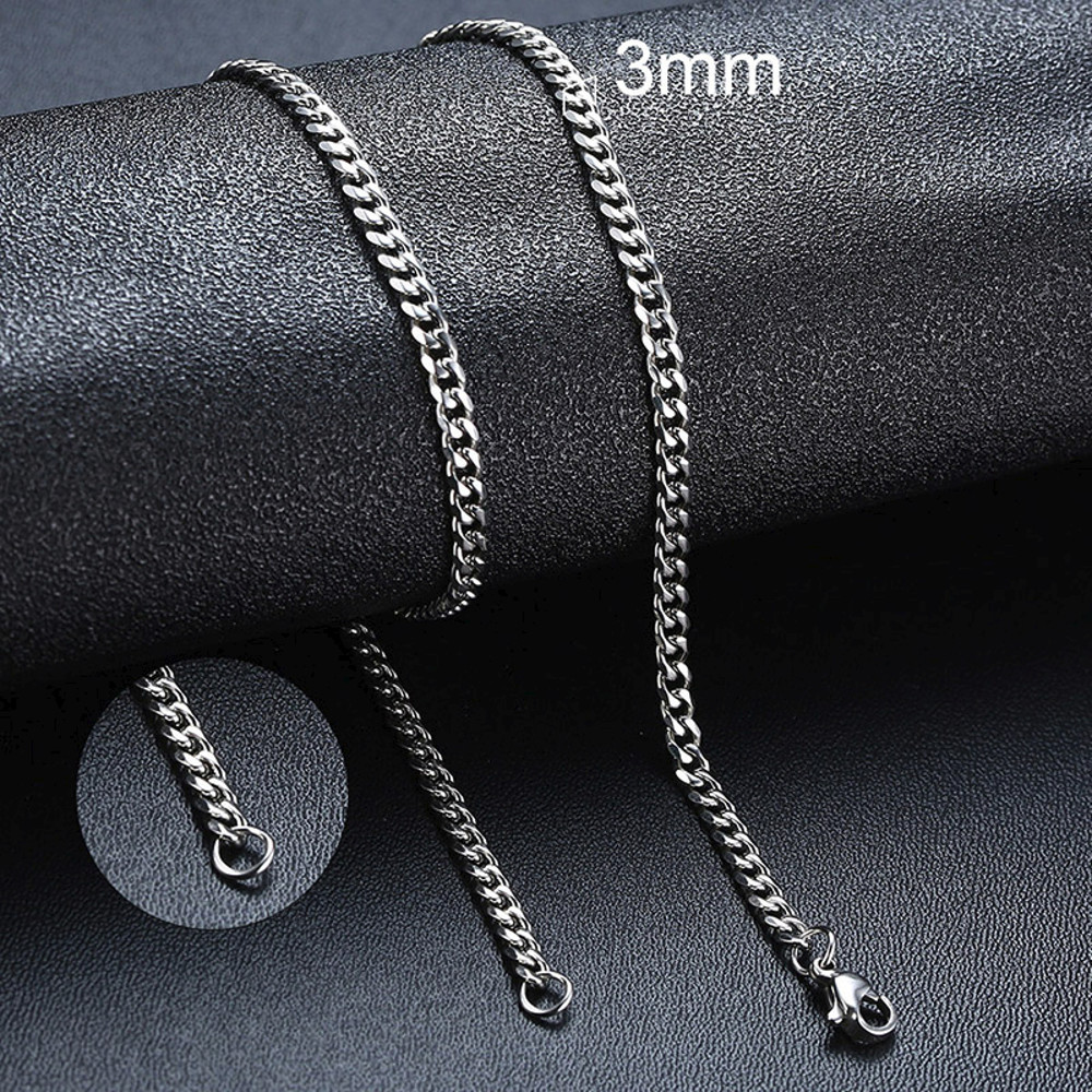 Basic Punk Cuban Chain Necklace for Men Women, Vintage Gold Solid Metal Curb Link Choker, Stainless Steel Jewelry
