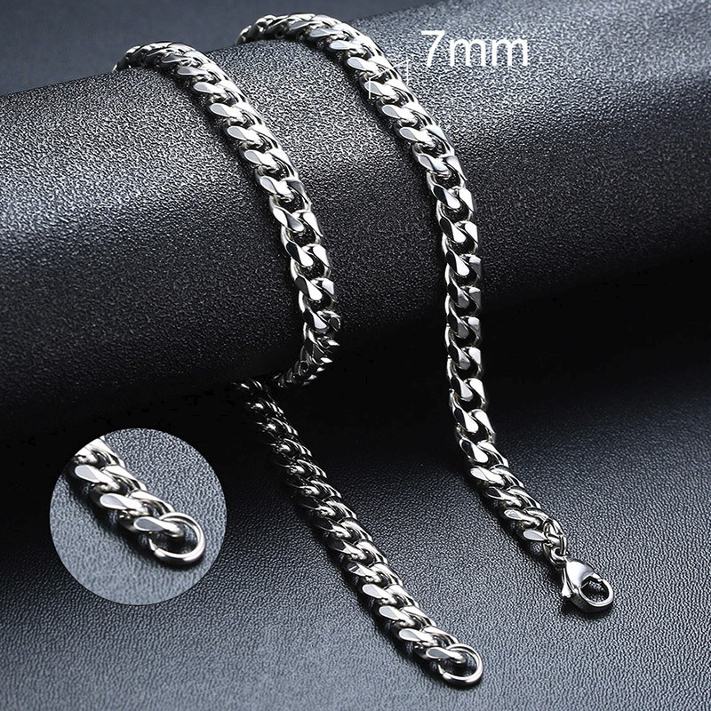 Basic Punk Cuban Chain Necklace for Men Women, Vintage Gold Solid Metal Curb Link Choker, Stainless Steel Jewelry