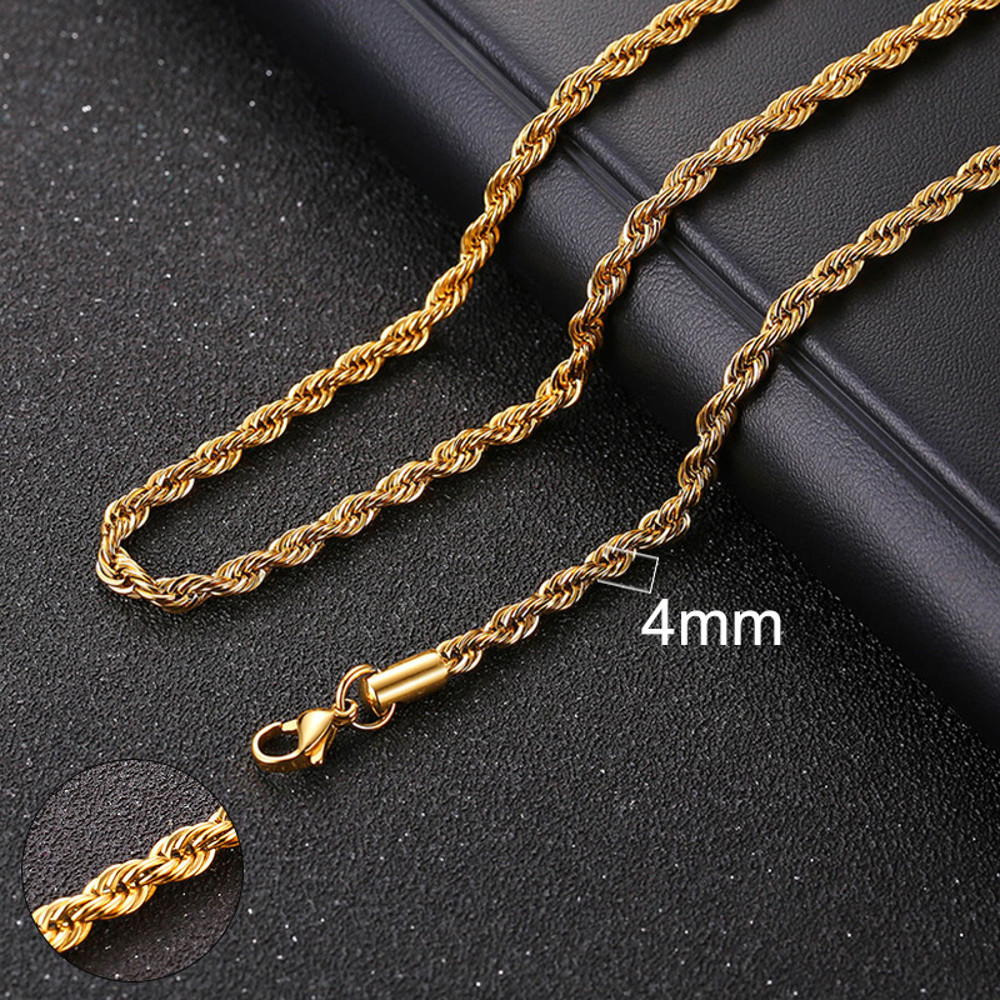 Basic Punk Cuban Chain Necklace for Men Women, Vintage Gold Solid Metal Curb Link Choker, Stainless Steel Jewelry