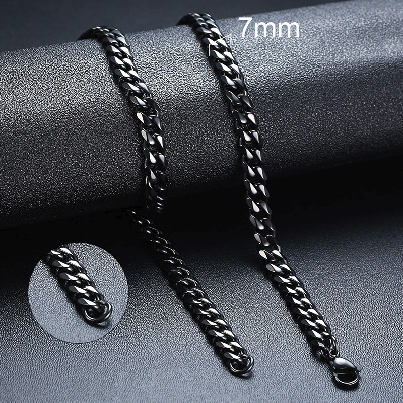 Basic Punk Cuban Chain Necklace for Men Women, Vintage Gold Solid Metal Curb Link Choker, Stainless Steel Jewelry