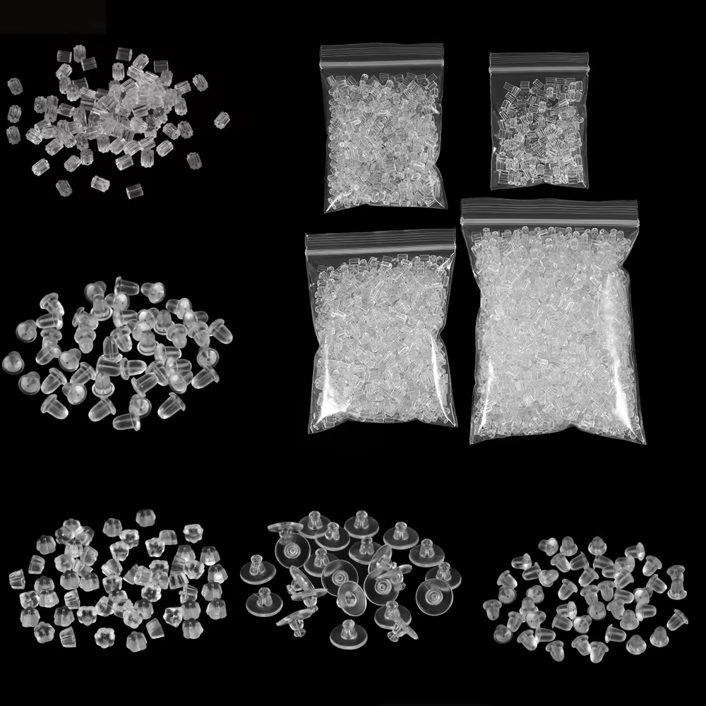 Soft Silicone Rubber Earring Back Stoppers For Stud Earrings DIY Earring Findings  Bullet Tube Ear  0