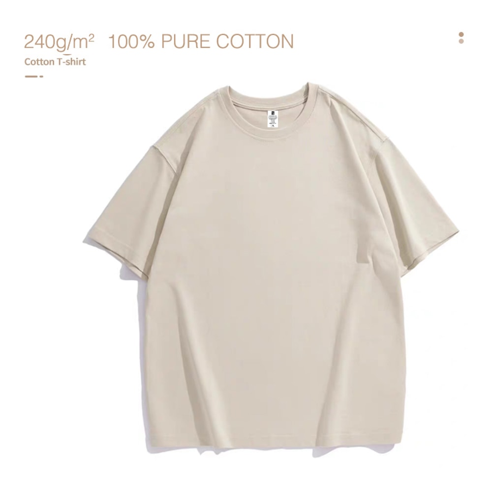 Men Heavy Oversized Plain T-Shirt Cotton Summer Casual Short Sleeve Solid Color Tee, High Quality Trendy White Top