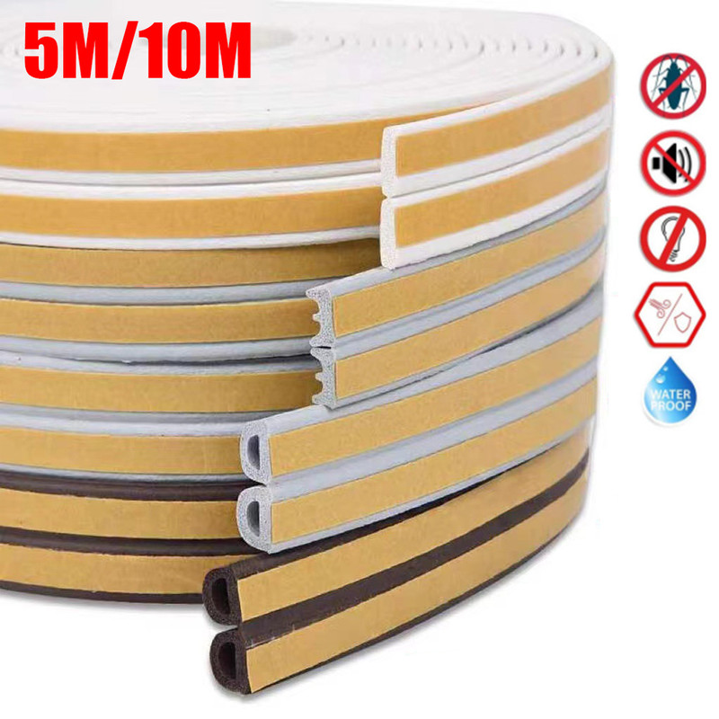 Self-Adhesive, Acoustic Foam Door Window Seal Strip, DIEP Rubber Weatherstrip for Insulation, Windproofing & Soundproof