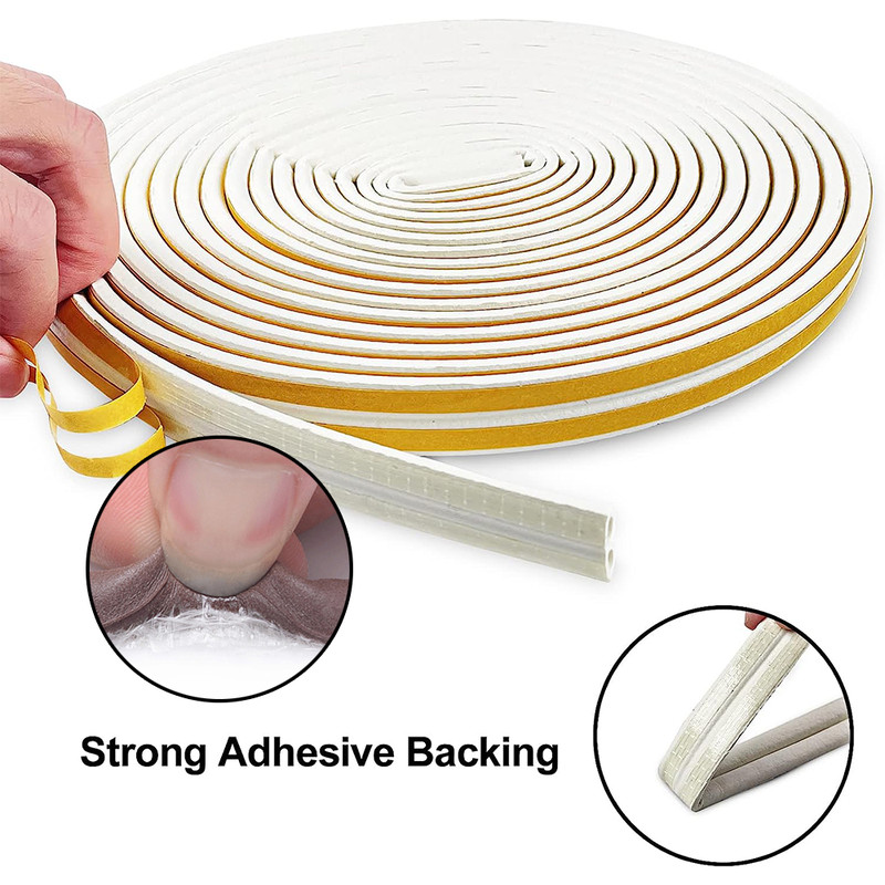 Self-Adhesive, Acoustic Foam Door Window Seal Strip, DIEP Rubber Weatherstrip for Insulation, Windproofing & Soundproof