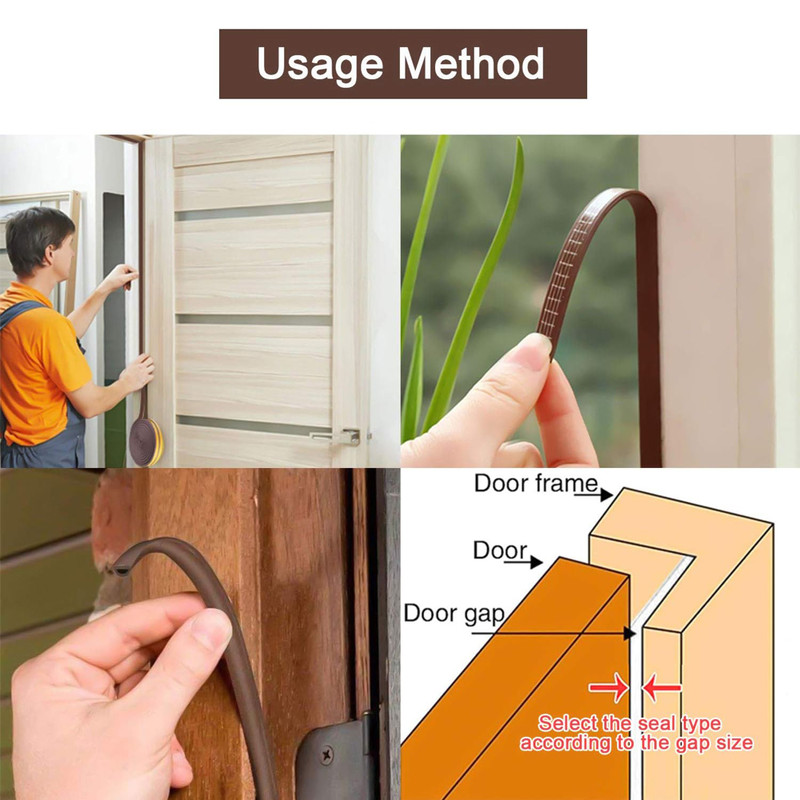 Self-Adhesive, Acoustic Foam Door Window Seal Strip, DIEP Rubber Weatherstrip for Insulation, Windproofing & Soundproof