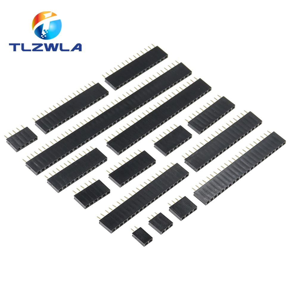 Pitch Female Header Sockets, Single Row Pin Connectors for PCB Motherboard DIY Projects