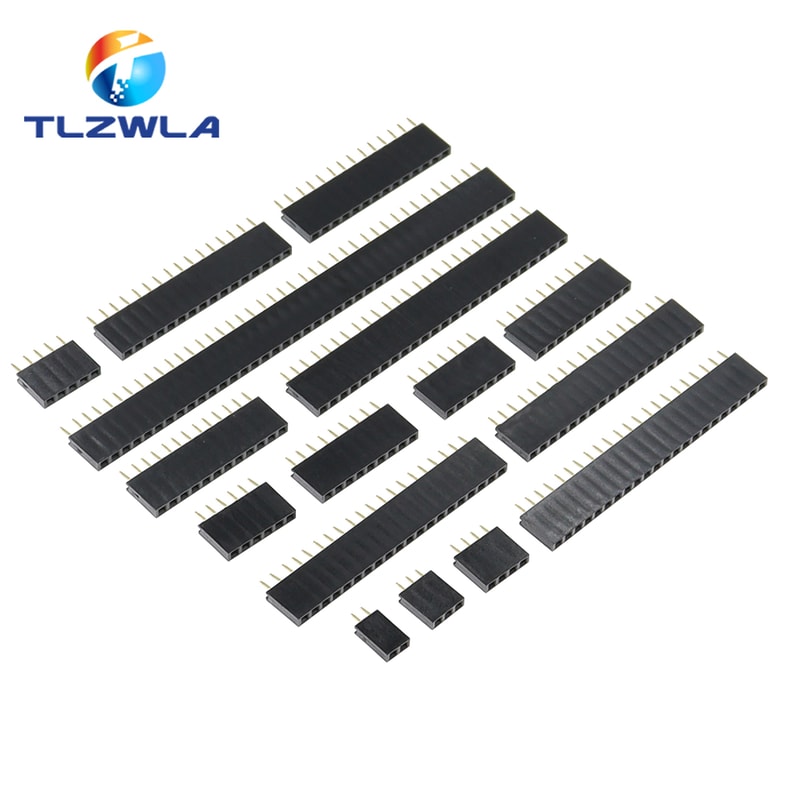 Pitch Female Header Sockets, Single Row Pin Connectors for PCB Motherboard DIY Projects
